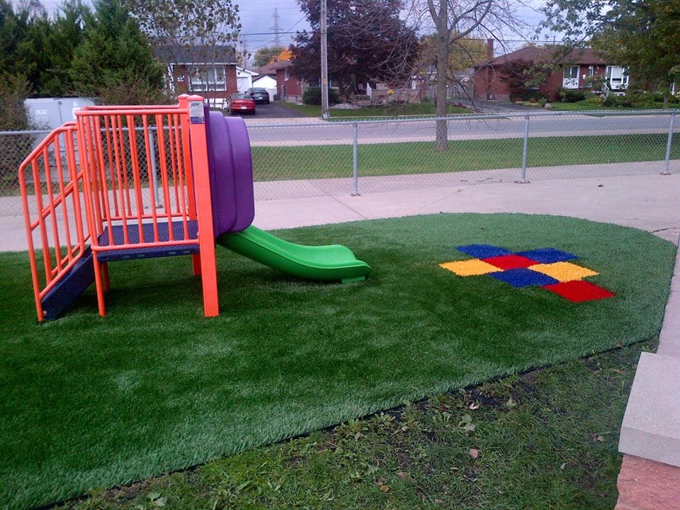 hop scotch turf in daycare 