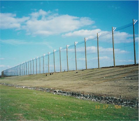 landfill site debris containment fence netting